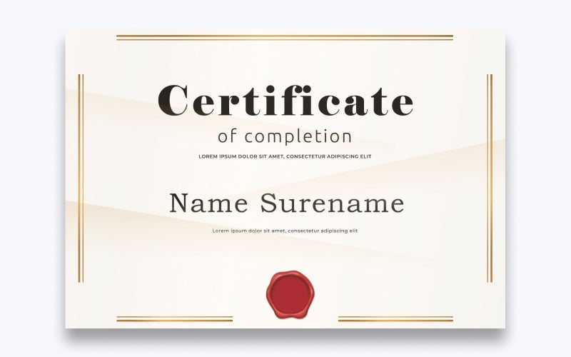 Modèle de certificat d'achèvement gratuit classique
