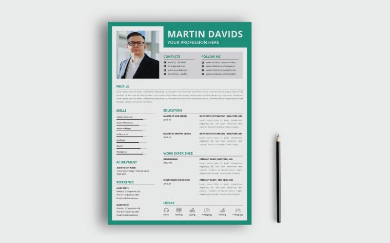 Modelli di curriculum stampabili di David Resume / CV Design