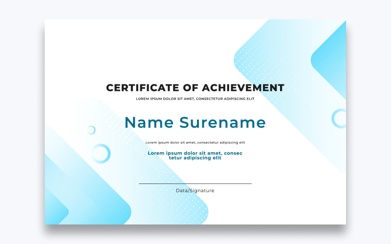 Modello gratuito moderno di certificato di conseguimento