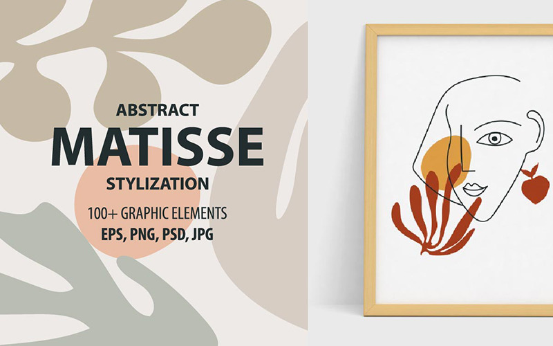 Set of Henri Matisse abstract elements vector illustration