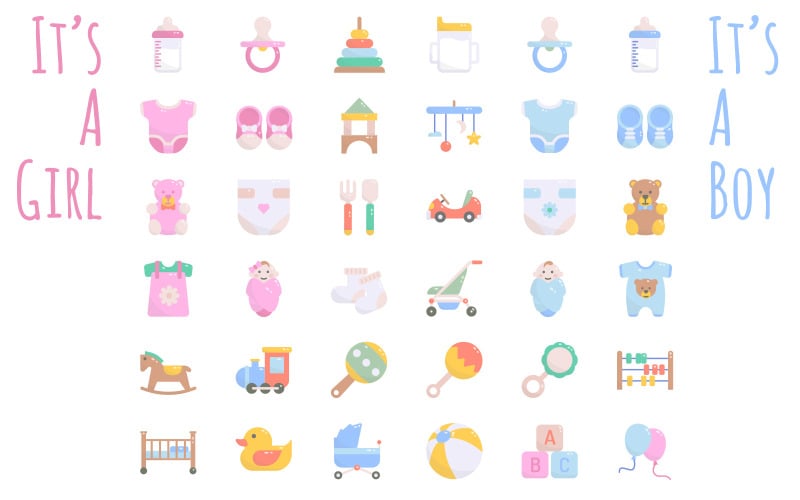 Baby Душ Iconset шаблон
