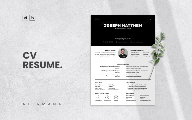 CV Resume Template Vol 18 Druckbare Lebenslaufvorlagen