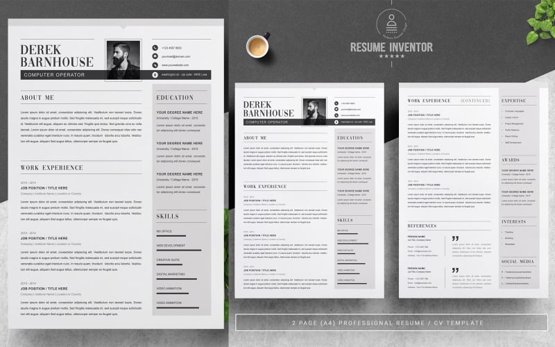 Derek BarnHouse/ CV Printable Resume Templates