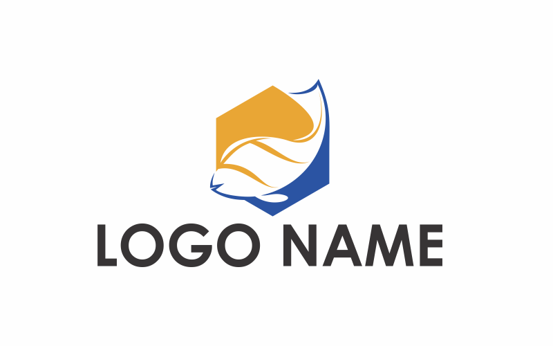 Modello logo pesce esagonale