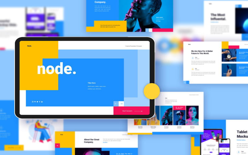 Nodo Modello PowerPoint Creativo