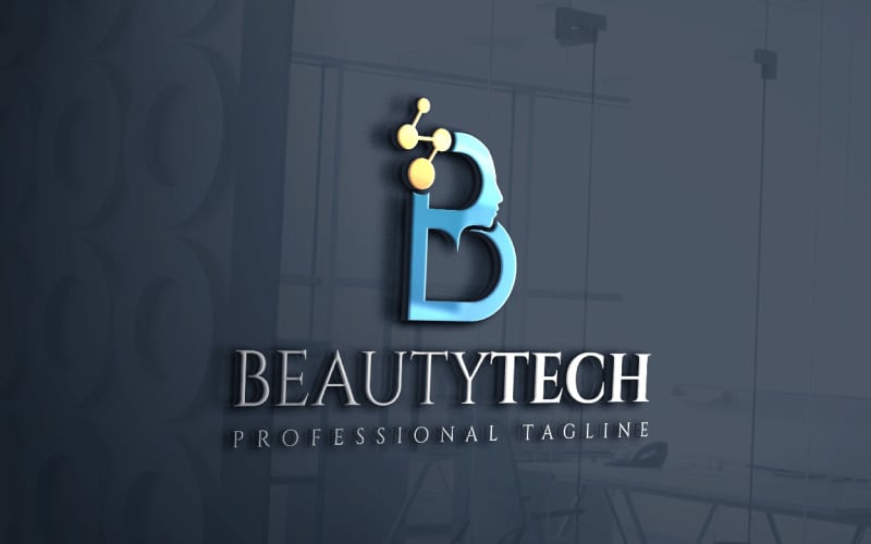 B harfi güzellik teknolojisi Logo tasarımı