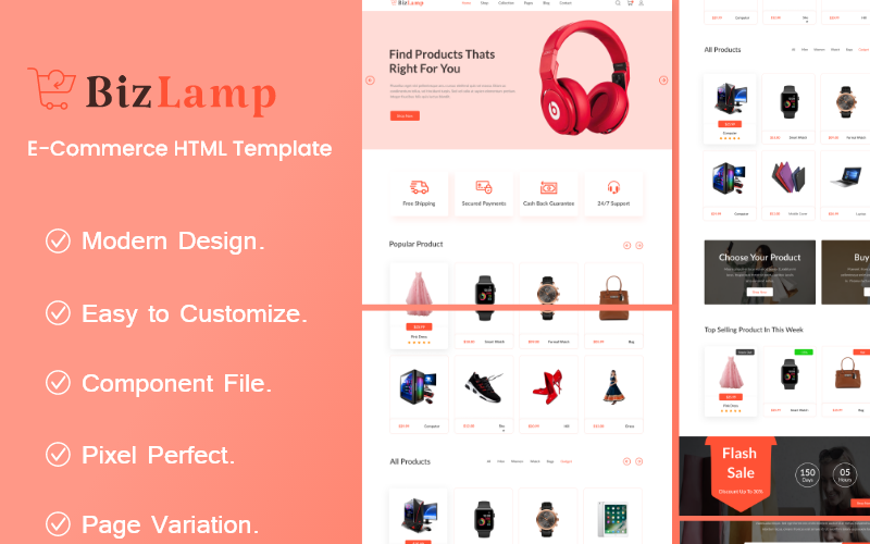 Bizlamp - Многоцелевой HTML для электронной коммерции