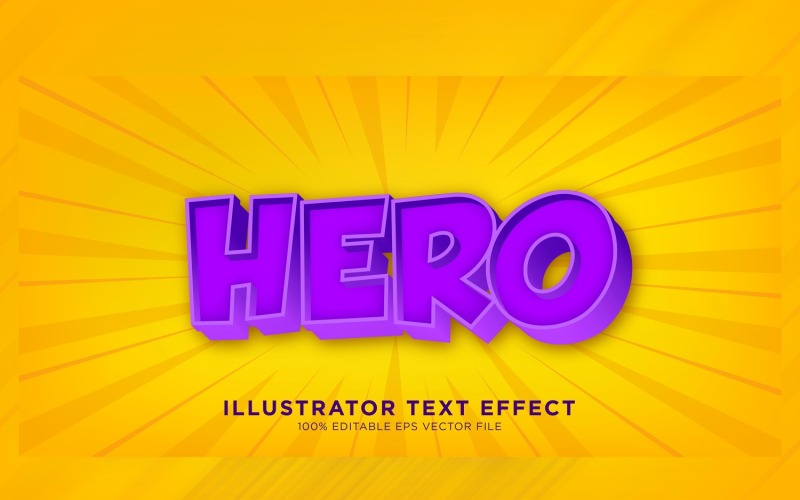 Hero Illustrator Metin Efekti İllüstrasyon