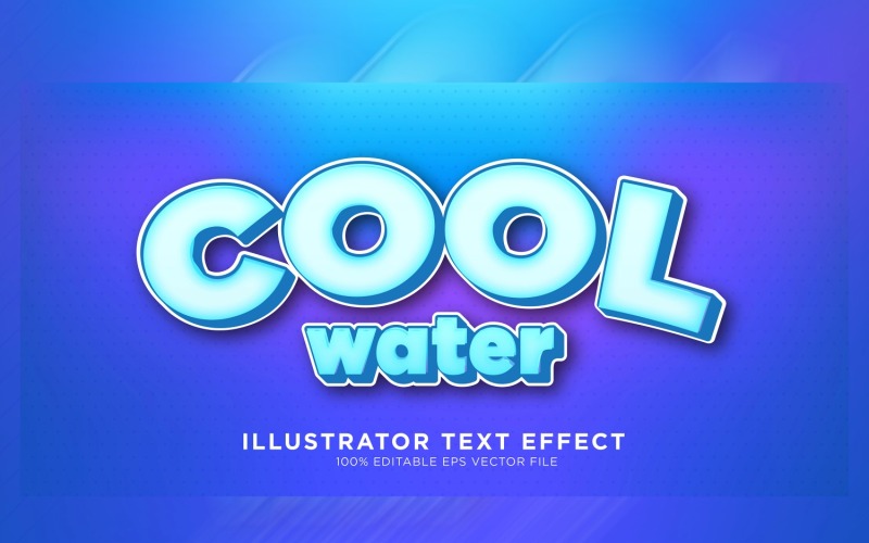 Иллюстрация с эффектом текста Cool Water Illustrator