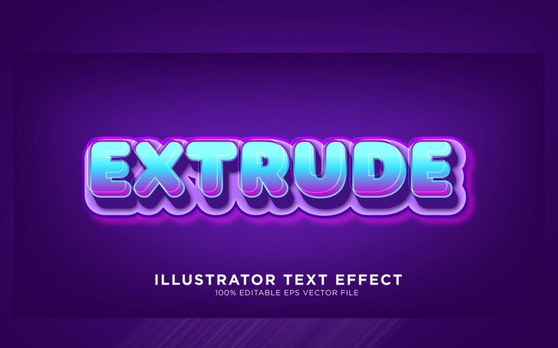 Ilustración de efecto de texto de extruir Illustrator