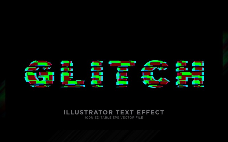 Ilustración de efecto de texto de Glitch Illustrator