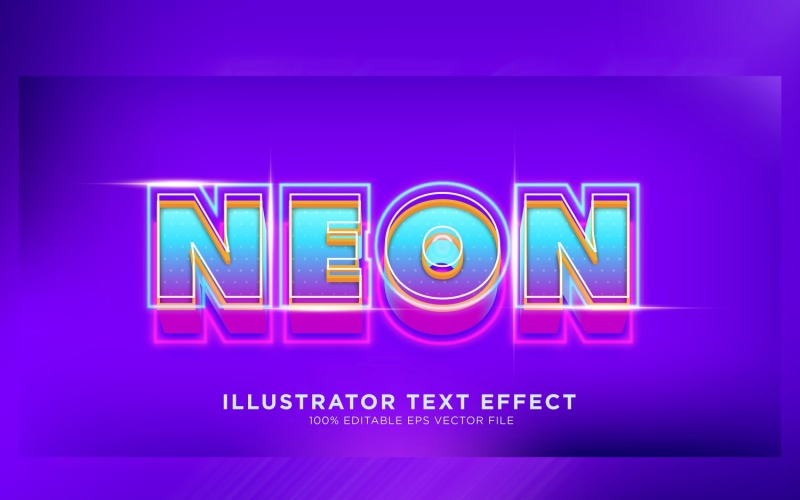 Ilustración de efecto de texto de Neon Illustrator