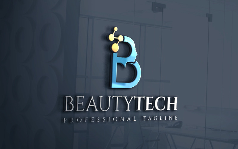 Letter B schoonheid technologie Logo ontwerp