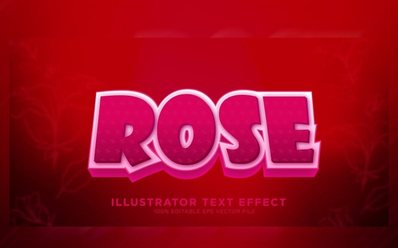 Rose Illustrator teksteffect illustratie