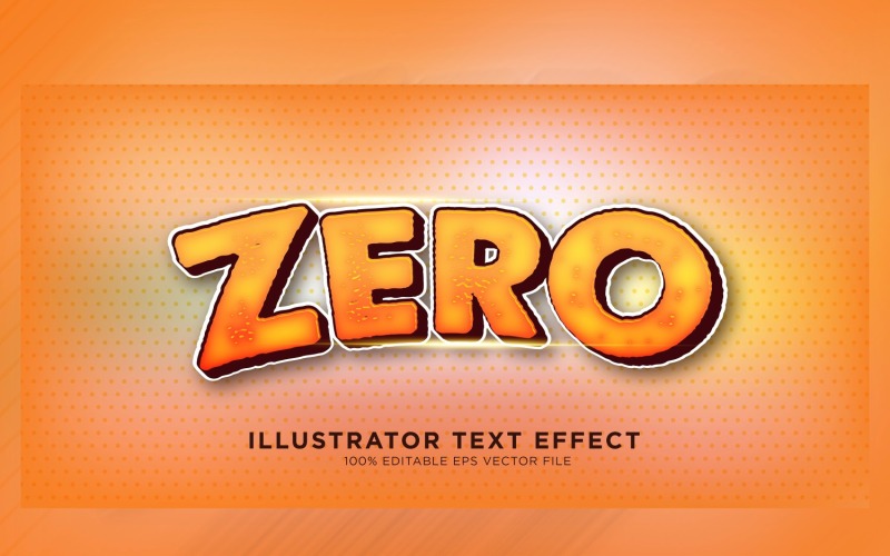 Zero ilustracji efektu tekstowego programu Illustrator