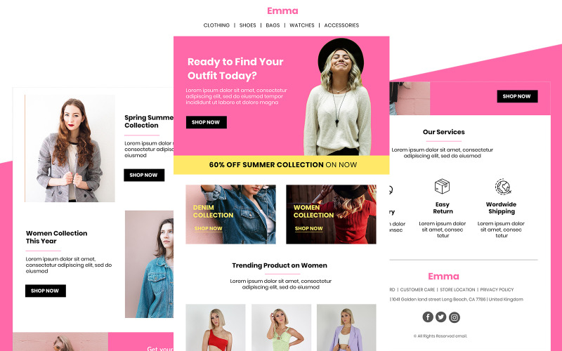 艾玛（Emma）–多用途时尚响应电子邮件通讯模板