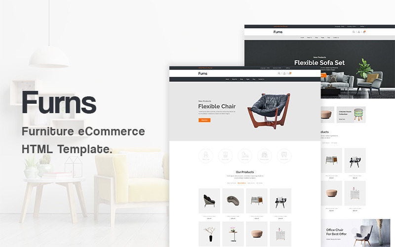 Furns - Furniture eCommerce Bootstrap5 Web Sitesi Şablonu