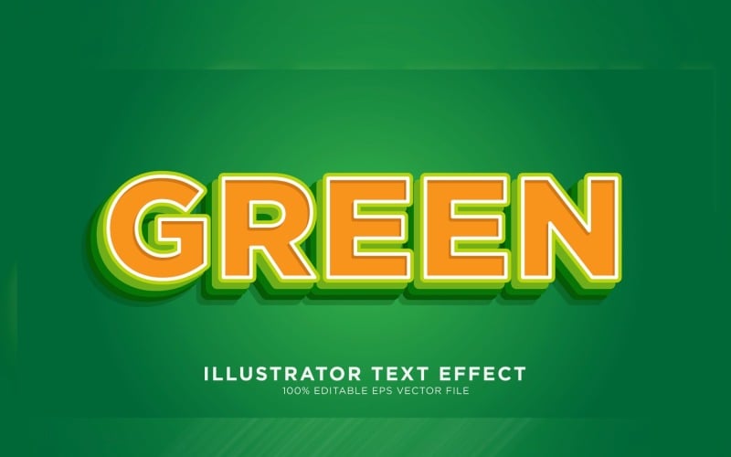 Ilustración de efecto de texto de ilustrador verde
