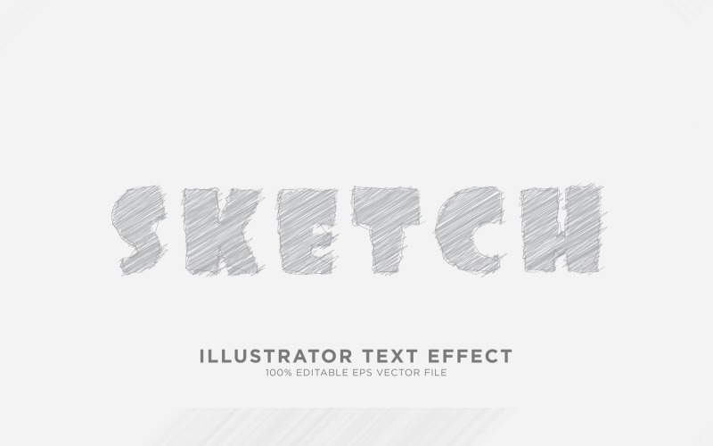 Sketch Illustrator Teksteffect Illustratie