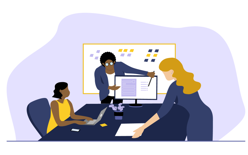 Teamarbeit im Büro - Illustration