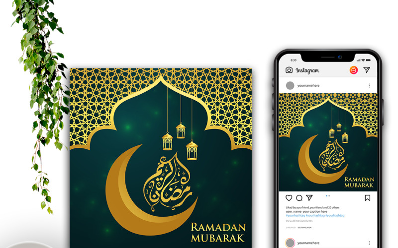 Modèle de publication sur les médias sociaux Ramadan Kareem