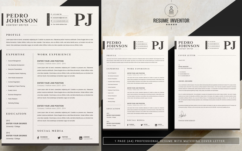 Pedro Printable Resume Templates