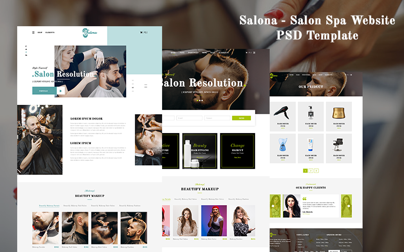 PSD шаблон веб-сайту Salon Spa