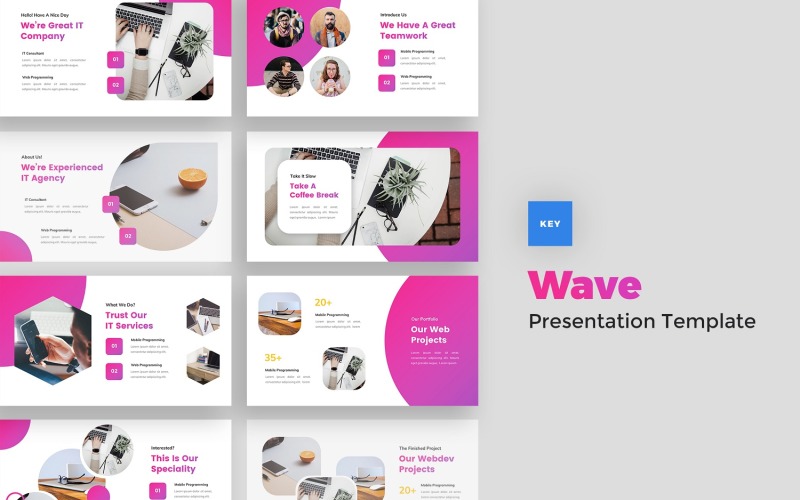 Wave - Informatikai megoldások és szolgáltatások Keynote sablon