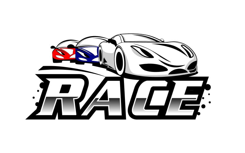 Design de logotipo de carro esportivo de automobilismo