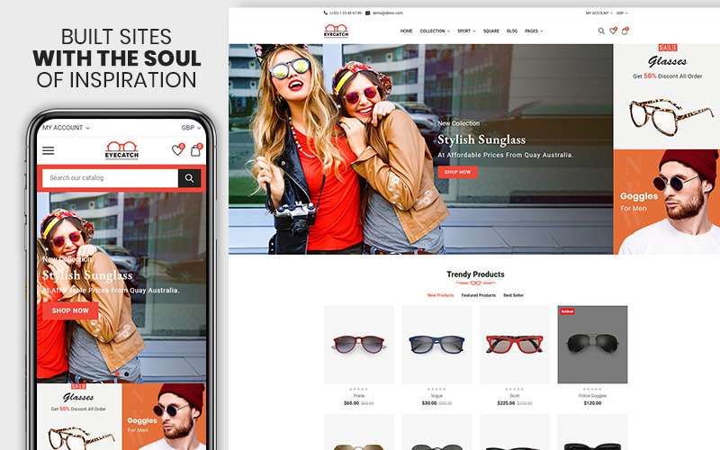 Eyecatch - Il tema Shopify Premium per occhiali da sole e moda