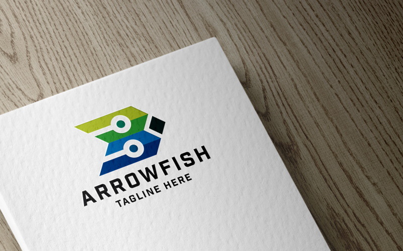 Modello di logo di pesce freccia