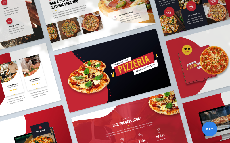 Pizzeria - Presentatie Keynote-sjabloon voor pizza en fastfood