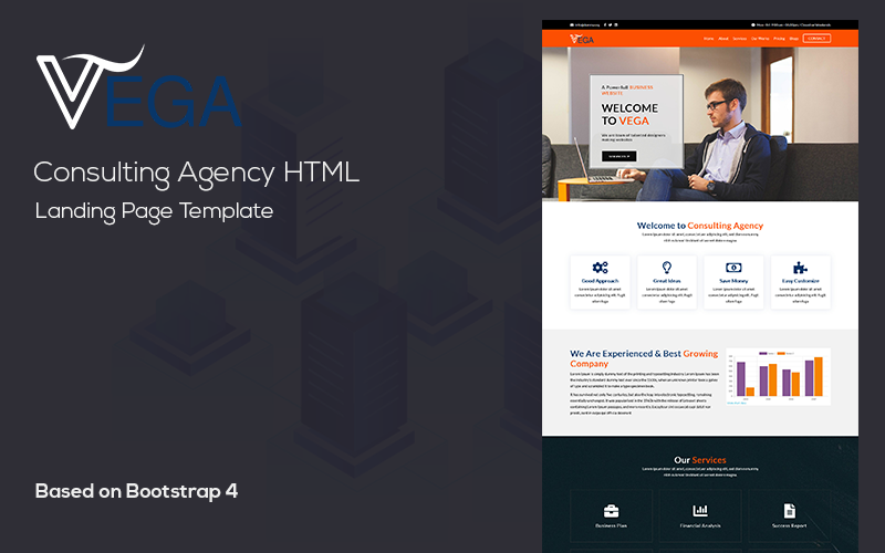VEGA - Plantilla de página de destino HTML empresarial