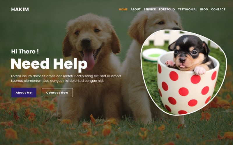 Hakim - Pet Animal Landing Page Template