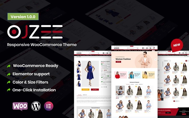 Ojzee-WooCommerce的响应式电子商务WordPress主题