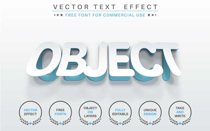 Slice White Paper - Editable Text Effect, Font Style Graphic Illustration