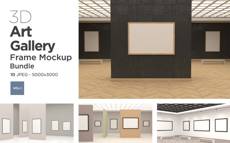 Art Gallery Frames Mockup Vol-1 Mockup del prodotto