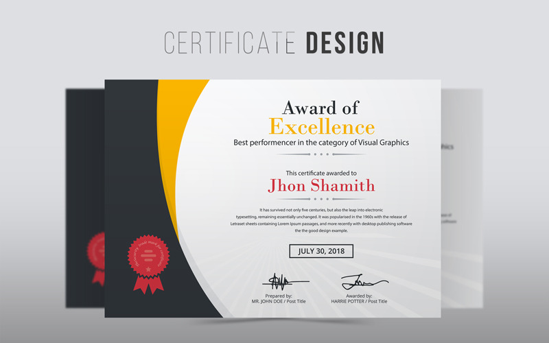 Kreativní moderní certifikát šablona