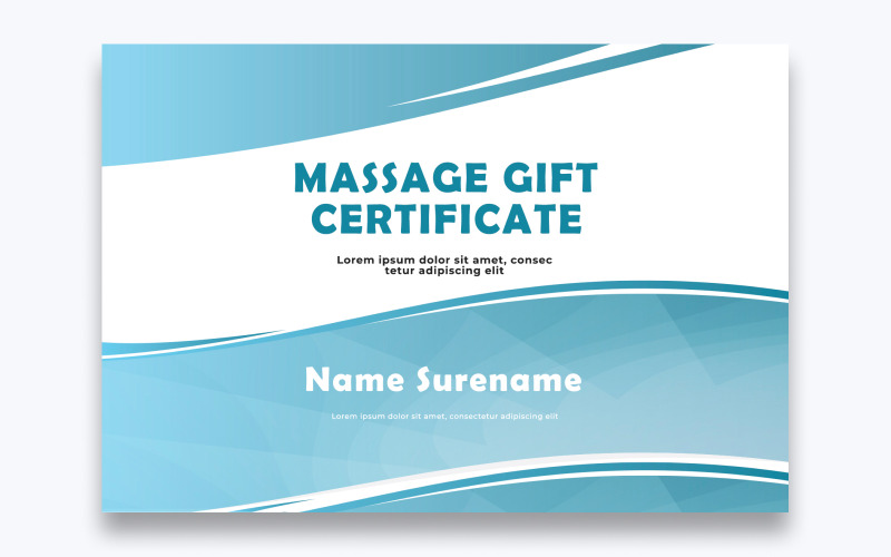Plantilla de certificado de regalo de masaje clásico gratuito