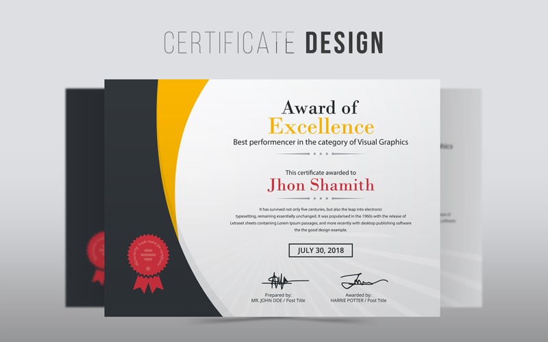 Plantilla de certificado moderna creativa