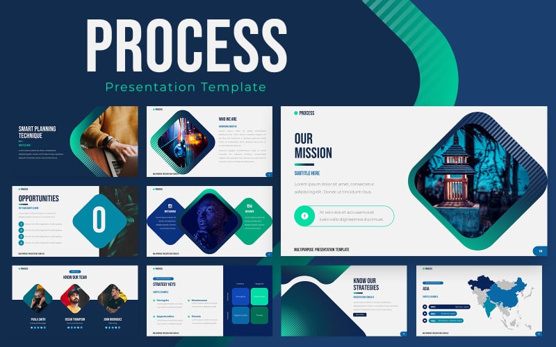 Шаблон презентации Process PowerPoint