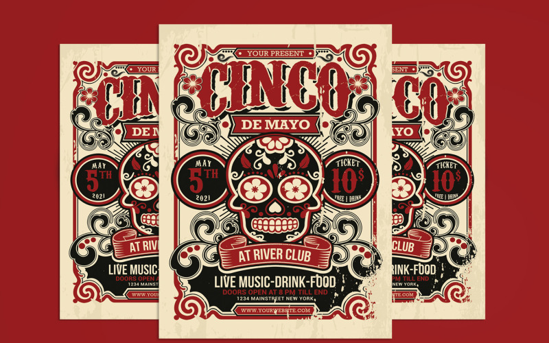 Cinco De Mayo Flyer Шаблон фирменного стиля