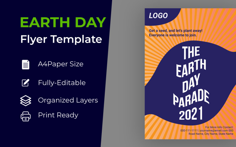 Earth Day Creative Flyer Design Mall för företagsidentitet