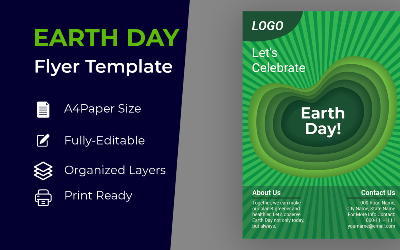 Earth Day Flat Vector Design Corporate identity template