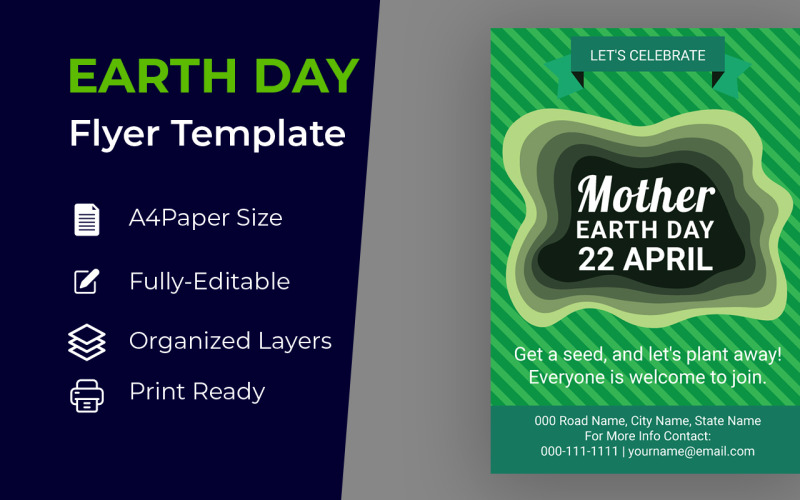 Föld- és környezetvédelmi nap brosúra tervezés Arculati sablon