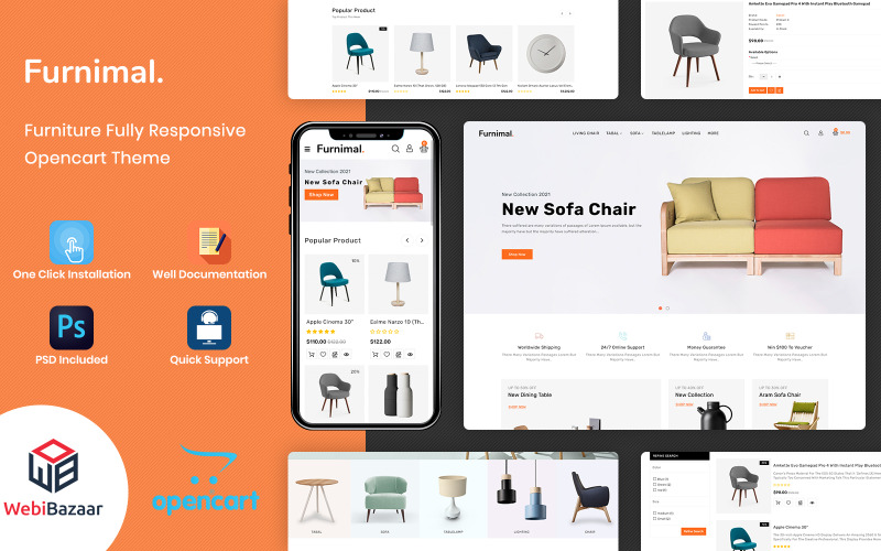 Furnimal - Многофункциональный шаблон OpenCart для мебели и интерьера
