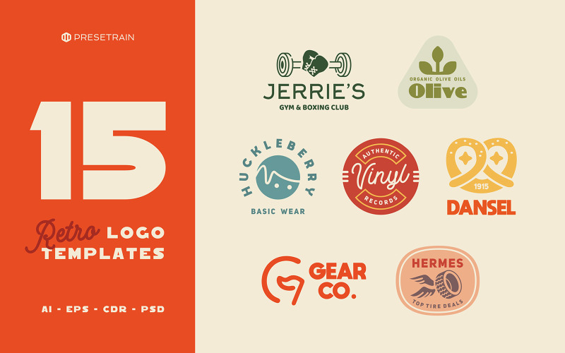 15 retro logo's en badges logo-sjabloon