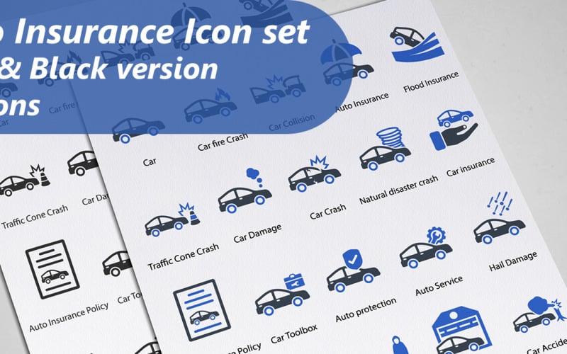 Modello di Iconset di assicurazione auto