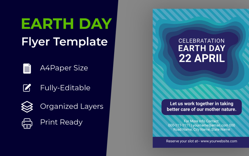 Modello di identità corporativa di Earth Day Poster Design