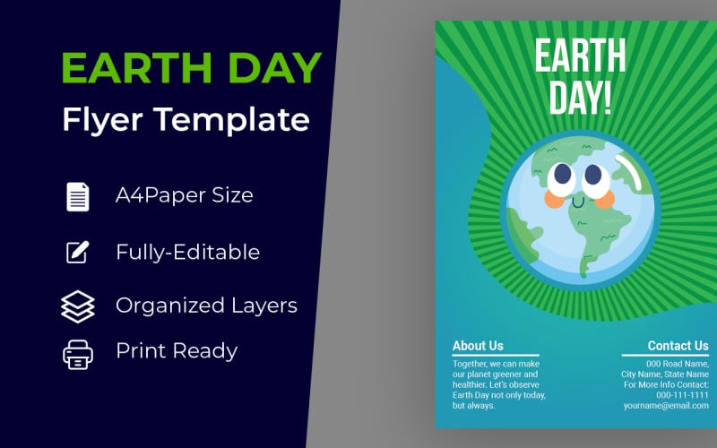 Modello di identità corporativa di International Earth Day Flyer Design